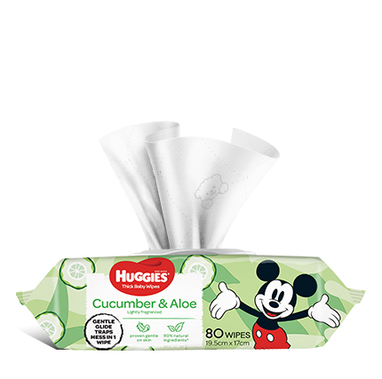 Thick Baby Wipes Cucumber Aloe Huggies AU